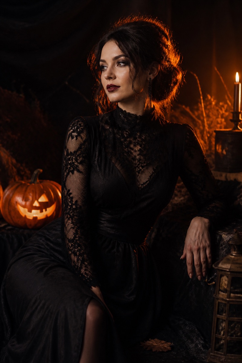 AI Halloween Spooky portrait template